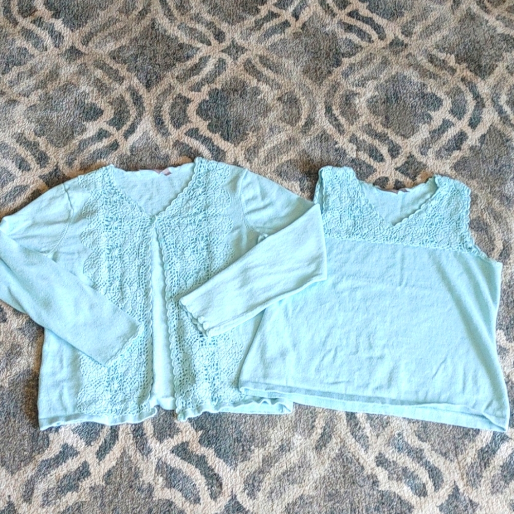 Croft & Barrow Sweater Set Womens Combo Shell Cardigan Set Size Large